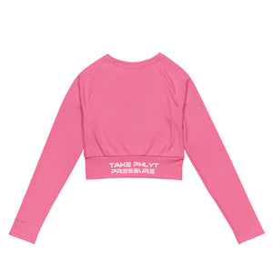 Recoil long-sleeve crop top