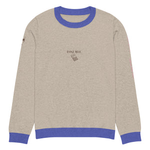 Knitted crew neck Calculated sweater