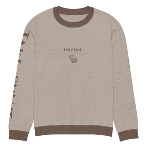 Knitted crew neck Calculated sweater