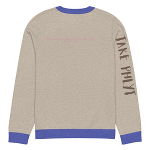 Knitted crew neck Calculated sweater