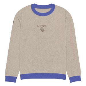 Knitted crew neck Calculated sweater