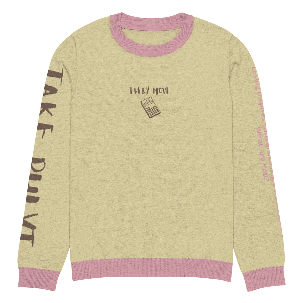 Knitted crew neck Calculated sweater