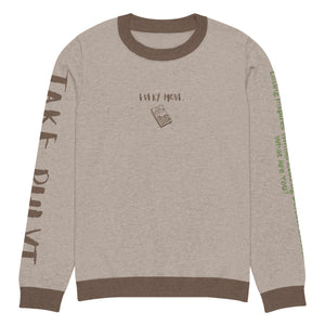 Knitted crew neck Calculated sweater