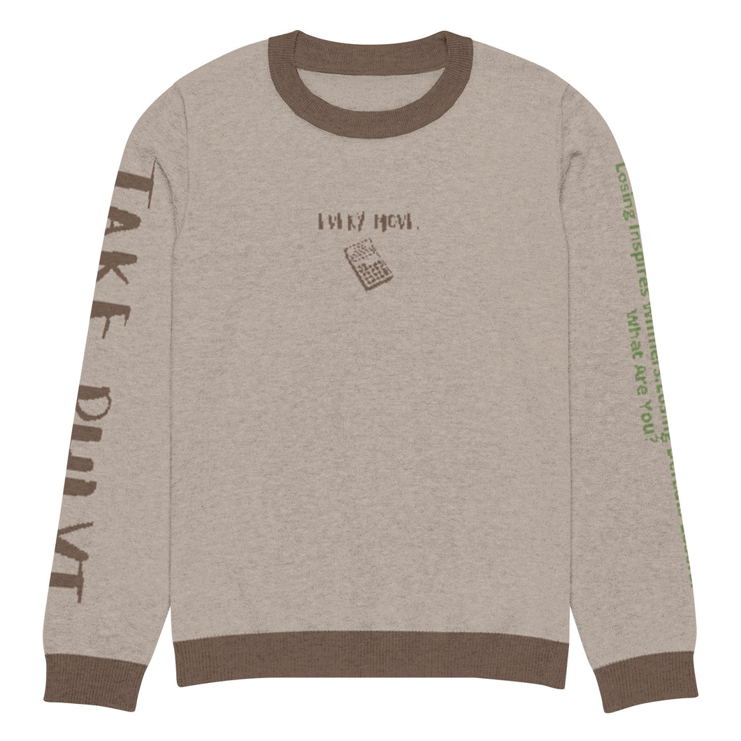 Knitted crew neck Calculated sweater