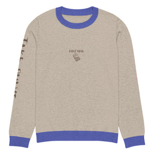 Knitted crew neck Calculated sweater