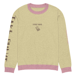 Knitted crew neck Calculated sweater