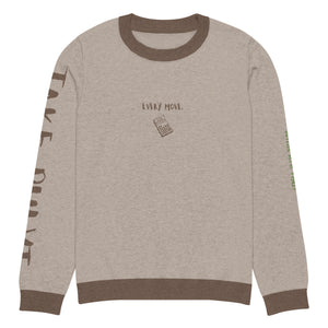 Knitted crew neck Calculated sweater