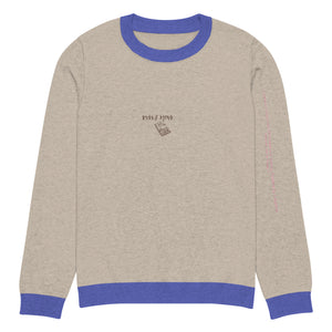 Knitted crew neck Calculated sweater