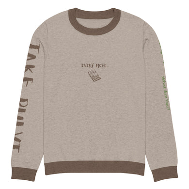 Knitted crew neck Calculated sweater