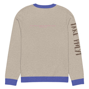 Knitted crew neck Calculated sweater