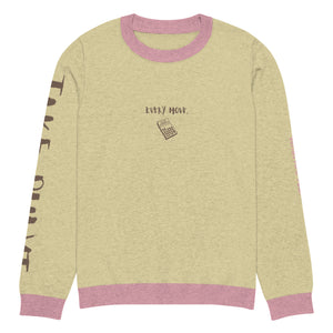 Knitted crew neck Calculated sweater