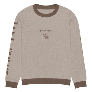 Knitted crew neck Calculated sweater