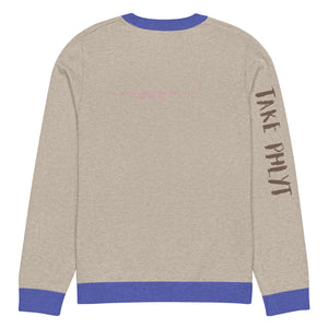 Knitted crew neck Calculated sweater