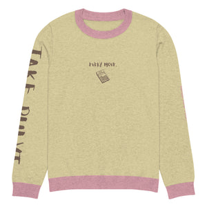 Knitted crew neck Calculated sweater