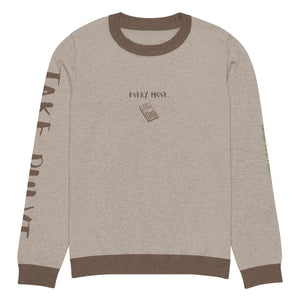 Knitted crew neck Calculated sweater