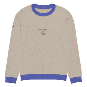 Knitted crew neck Calculated sweater