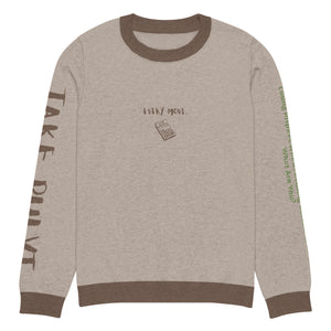 Knitted crew neck Calculated sweater