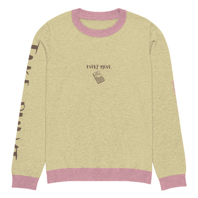 Knitted crew neck Calculated sweater