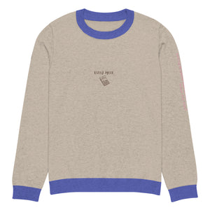 Knitted crew neck Calculated sweater