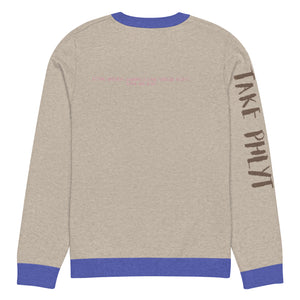 Knitted crew neck Calculated sweater