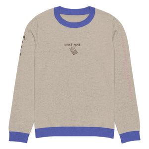 Knitted crew neck Calculated sweater