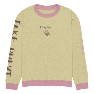 Knitted crew neck Calculated sweater