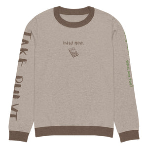 Knitted crew neck Calculated sweater