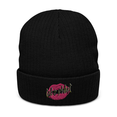 Recycled cuffed Kiss beanie